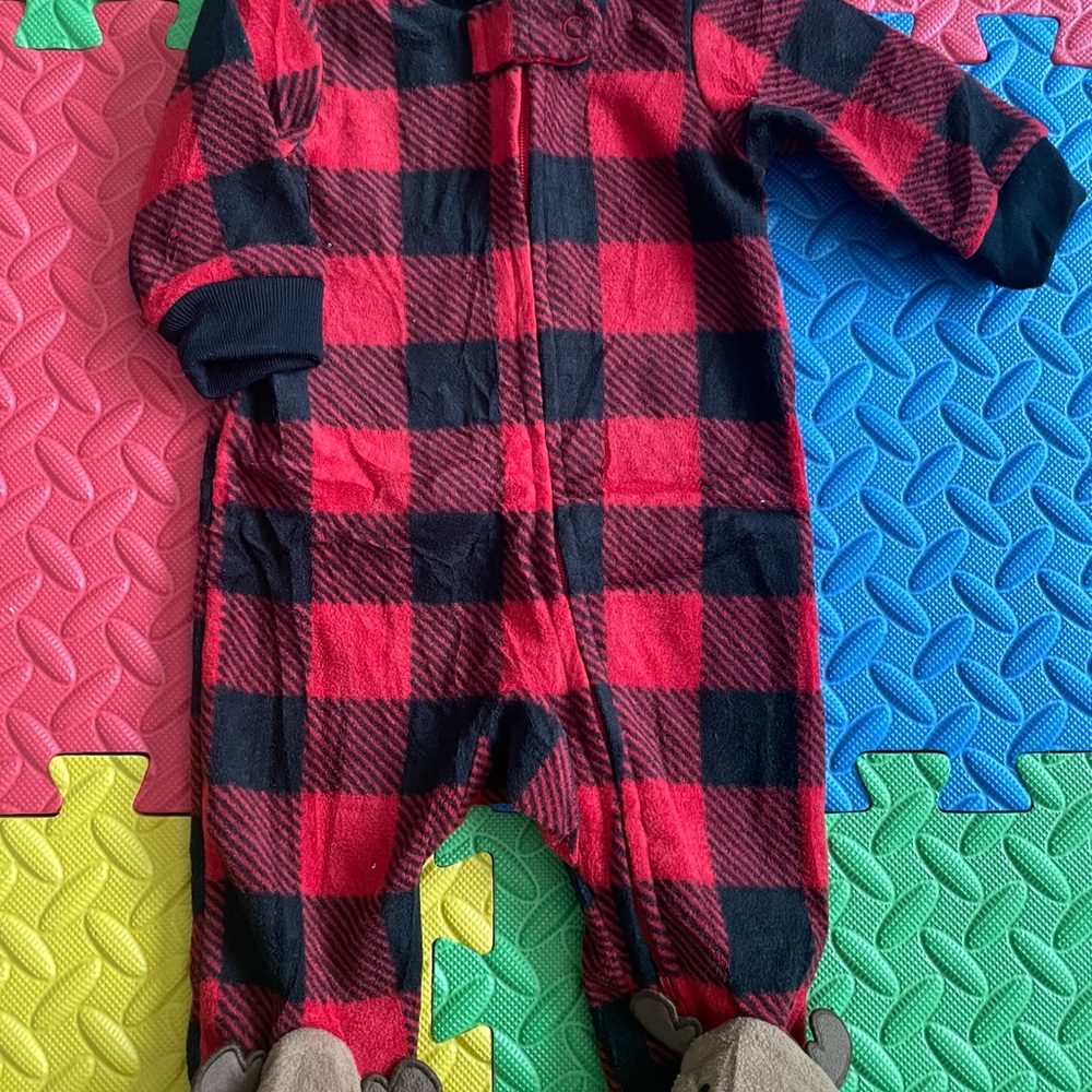 Carter's Red and Black Plaid Kids Footie